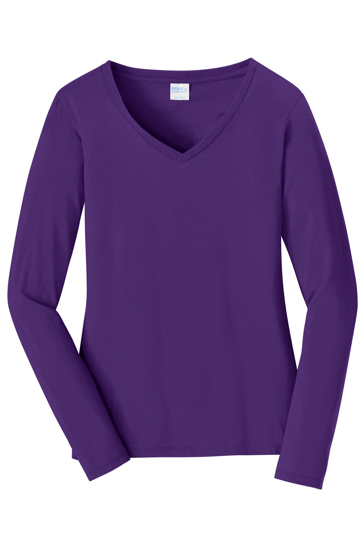 Port & Company Ladies Long Sleeve Fan Favorite V Neck Tee-4XL (Team Purple) - image 5 of 6