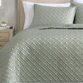 thumbnail image 2 of Noble Tencel 3 PC Queen Coverlet Set Silver Rivebrook Home Noble Tencel Collection Sage - King - 3 Piece, 2 of 5