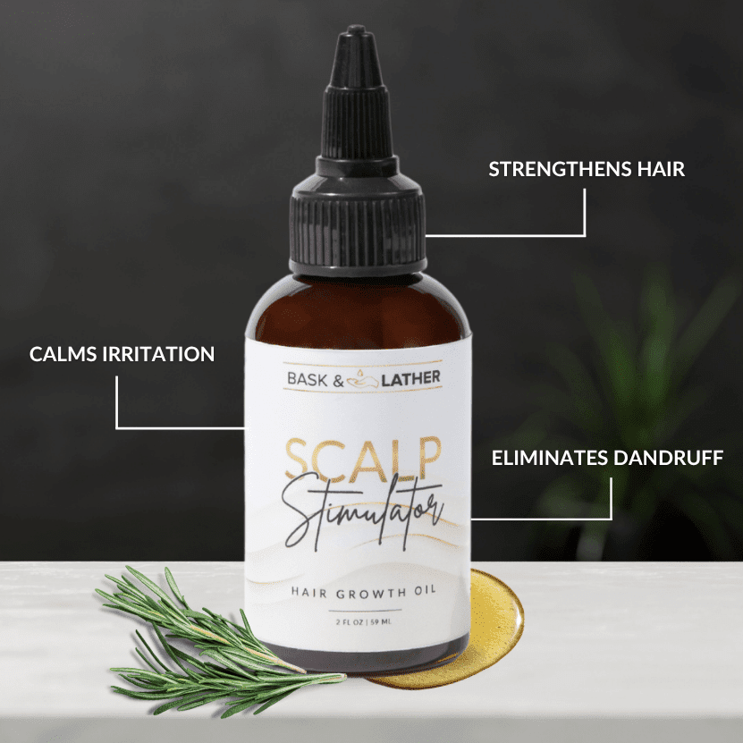 Bask & Lather Scalp Hair Growth Stimulator Oil, For All Hair Types, 2 oz