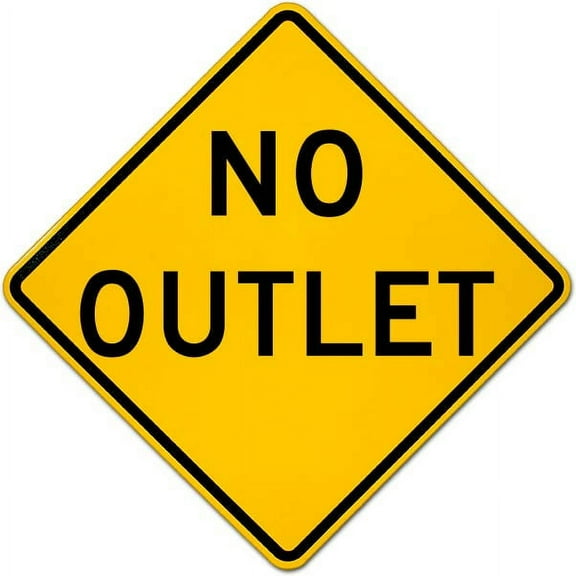 Traffic & Warehouse Signs - No Outlet Sign - Weather Approved Aluminum Street Sign, 0.04 Thickness - 10" X 7"