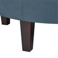 thumbnail image 6 of Partner Furniture 36" Round Faux Leather Tufted Storage Ottoman in Blue, 6 of 8