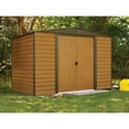 thumbnail image 3 of Woodridge 10 x 6 ft. Steel Storage Shed Coffee/Woodgrain, 3 of 8