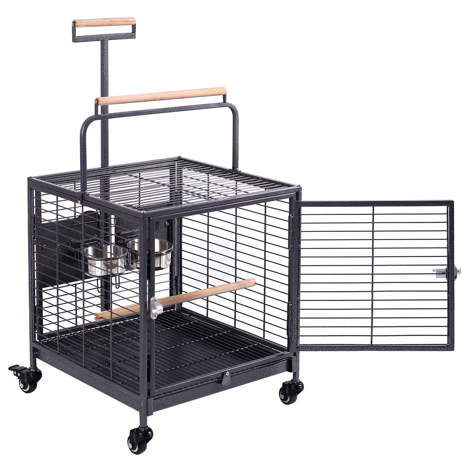 Travel Bird Cage, Easy to wheel or carry. castor wheels included