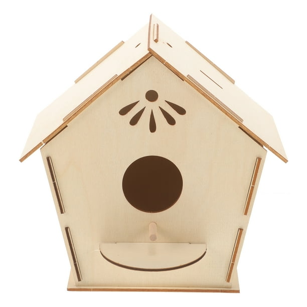 Kit de casa de pájaros de madera para manualidades, construye y pinta una casa de pájaros de madera, arte para niños