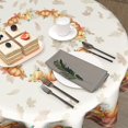 thumbnail image 5 of Thanksgiving Fall Tablecloth Round 60 Inch Autumn Pumpkin Harvest Table Cloths Polyester Fabric Plaid and Fall Leaf Seasonal Table Cover for Kitchen Dining Room Picnic Party Autumn Outdoor, 5 of 6