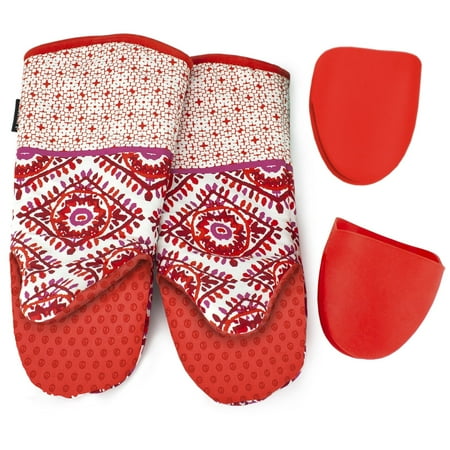 Cuisinart 4-Piece Oven Mitt Set-Red