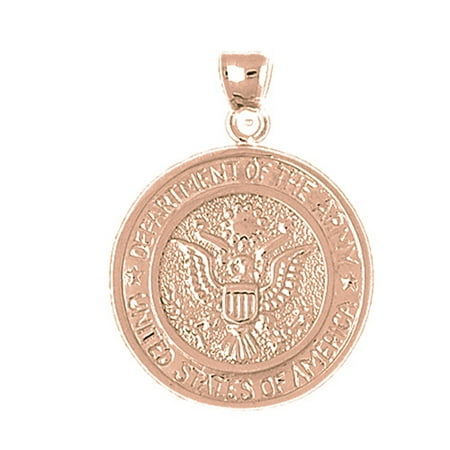 14K Rose Gold Department Of Army Pendant - 36 mm
