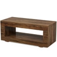 thumbnail image 3 of Yardi Yarda 43" Coffee Table, Farmhouse Center Table With Storage, Brown, 3 of 5