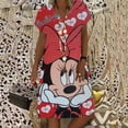 thumbnail image 2 of Disney Minnie Mickey Mouse vestidos de mujer Nuevo verano mujeres manga corta mini vestido casual fiesta noche cuello pico sexy vestido, 2 of 5