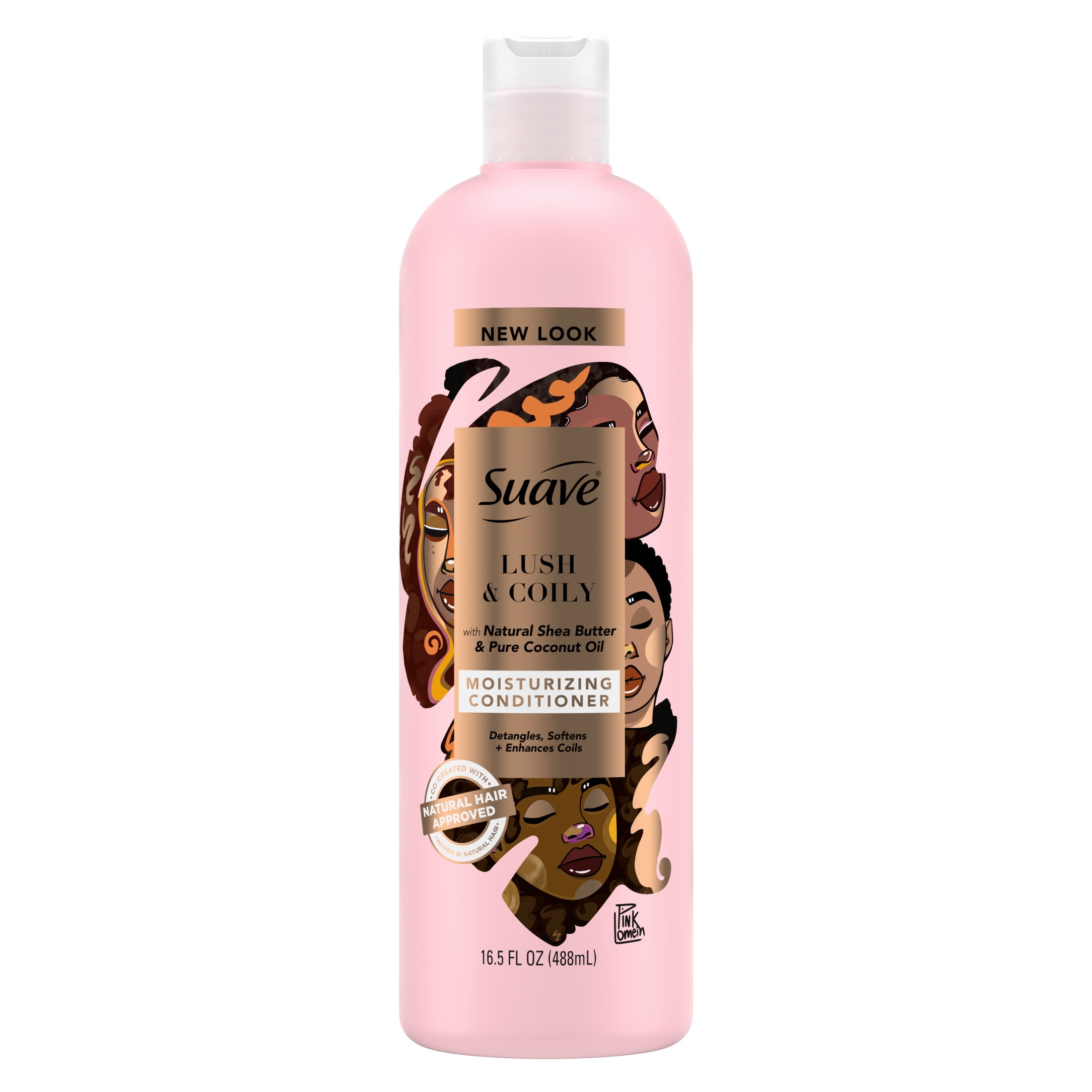 Suave Pink Lush & Coily Curl Conditioner, for Coily Hair, 16.5 oz
