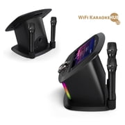 The Hub 2.0, WIFI karaoke system with 2 wireless Microphones and built-in Music Apps ( YouTube, Spotify …), Black