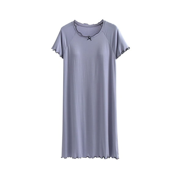 Soft Nightgowns for Women Women's with Chest Pad Loose and Comfortable Sleeveless Dress Nightgown Blue L
