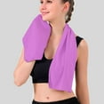 thumbnail image 2 of Cooling Towels for Neck and Face, 1 Pack 35"x12" Soft Breathable Yoga Towels with Rectangular Silicone and Buckle Ice Towels Towels for Sport, Camping, Running, Gym, Travel MO01 (Purple), 2 of 5