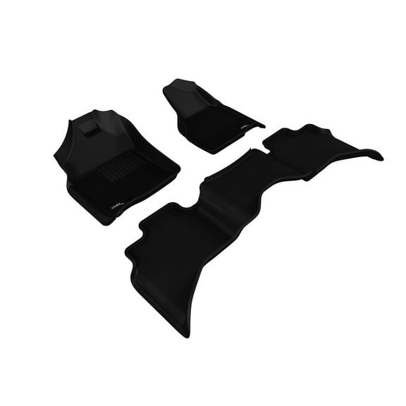 3D MAXpider Complete Set Custom Fit All-Weather Floor Mat for Select Dodge Ram 1500 Models - Kagu Rubber (Black)