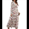 thumbnail image 2 of Vestido Bohemio Informal de Larga con Escote en V Profundo para Mujer Albaricoque L, 2 of 7