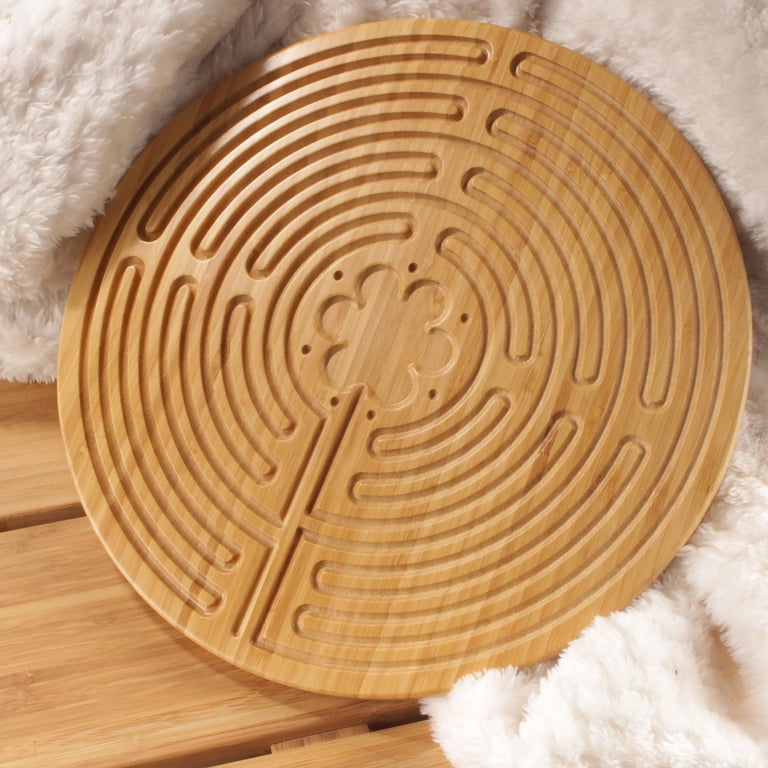 BambooMN Finger Labyrinth for Meditation and Prayer - Carbonized
