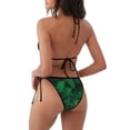 thumbnail image 2 of Zufioo Green Leave Fern for Women's Bikini Set,High Elastic Swimsuit and Swim Trunks Two-piece Set-Removable Chest Pad,Strap Style,Pool and Beach Swimwear-Large, 2 of 6