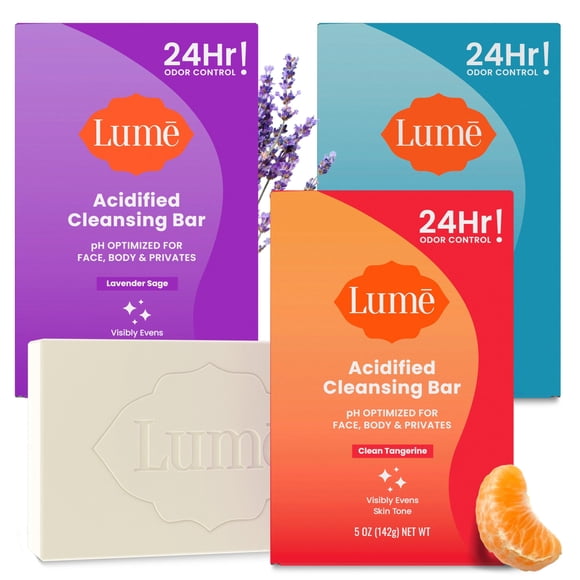 Barra limpiadora corporal Lume Acidified, 250 ml, paquete de 3, mandarina