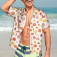 thumbnail image 5 of Lsque Cute Cartoon Mushrooms pattern Hawaiian Shirt for Men, Unisex Summer Beach Casual Short Sleeve Button Down Shirts-X-Large, 5 of 9