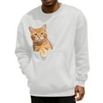 thumbnail image 2 of Oksale Cat Pouch Fleece Sweatshirts for Men Women Casual Pet Carrier Kangaroo Pouch Pullover Cozy Long Sleeve Winter Sweater Soft Warm Tops White M, 2 of 6