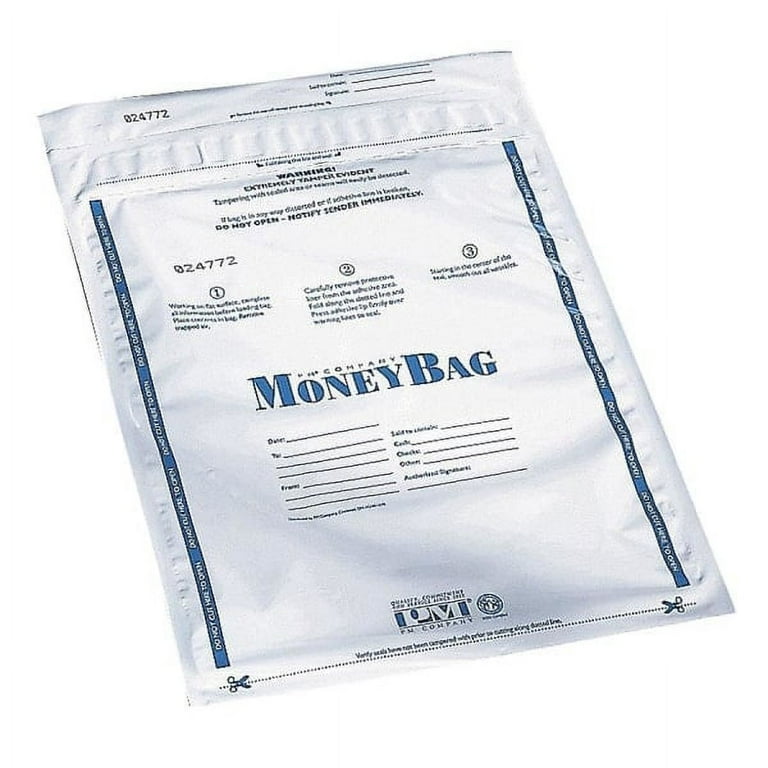 Tamper-Evident Deposit Bag, Plastic, 9 x 12, White, 100/Pack Tamper-Evident Deposit Bag, Plastic, 9 x 12, White, 100/Pack