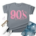 thumbnail image 4 of Wangmeiwg Oversized 90s Vibe Women T-Shirt Inspiring Graphic Tee for Casual with Country Music Disco Party Style and Retro Top Light Gray L, 4 of 4