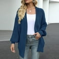 thumbnail image 4 of iHPH7 Open Front Cardigan for Women Bell Sleeve Cardigan Oversized Sweaters for Women Oversized Cardigans for Women Casual Outerwear Loose Cardigan for Women's Outerwear Blue S, 4 of 6