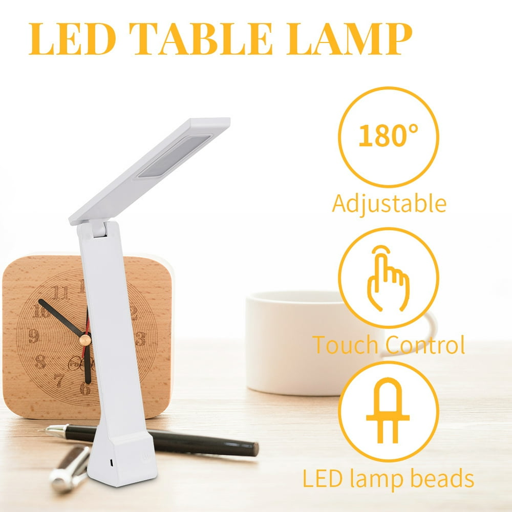 Reactionnx LED Desk Lamp Battery Powered, Cordless Foldable Task Light