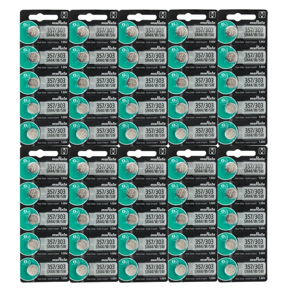 50 Murata 357 303 Sr44w Batteries Silver Oxide 1.55v Watch Battery Exp 2022