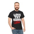 thumbnail image 3 of DJH Apparel | Love Thy Neighbor: No Exceptions Christian Unisex Cotton Tee, 3 of 8