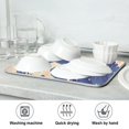 thumbnail image 7 of Yayeee Dish Drying Mat for Kitchen Counter Ultra Absorbent Easy Clean Pad 24x18", Blue Wave Pattern, 7 of 7