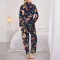 thumbnail image 3 of Pajama Sets for Women 2 Pcs, Flower print Button Down Long Sleeve Sleepwear Lounge PJ Sets, 3 of 6