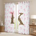 thumbnail image 2 of Erosebridal Ribbon Princess Bowknot Blackout Curtains Set of 2 (52x84 Each),First Letter K Window Curtains For Leopard Girl, 2 of 7