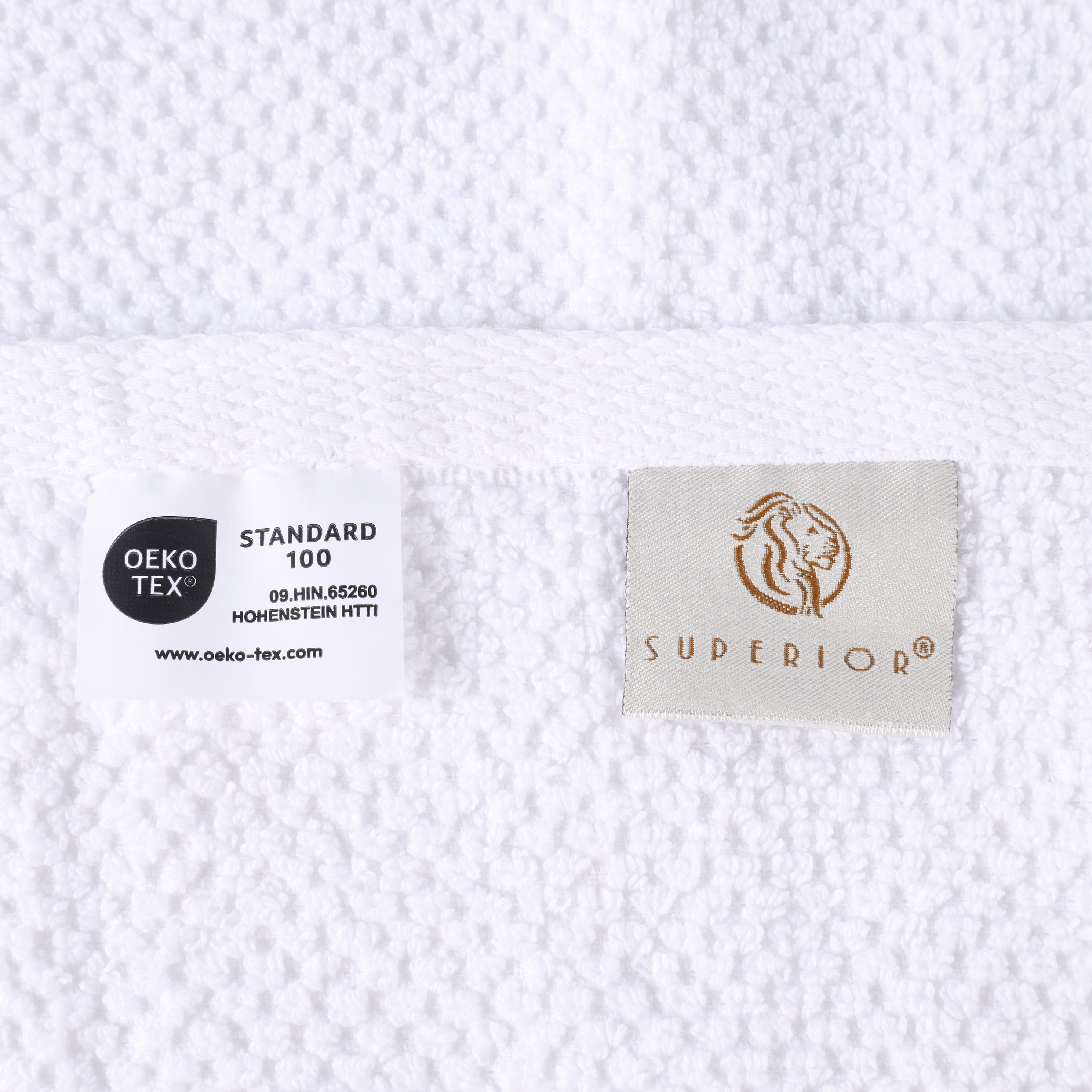 Superior Medallion Cotton Hand Towels, Set of 6, White/ Emberglow