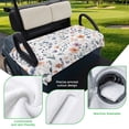 thumbnail image 5 of Golf Cart Seat Covers for 2 Seater,Purple Flower Microfiber Cart Seat Towel Blanket,Retro Country Flower Spring Leaf Botanical Absorbent NonSlip Bench Seats Protector for Golf Course 51"x31", 5 of 9