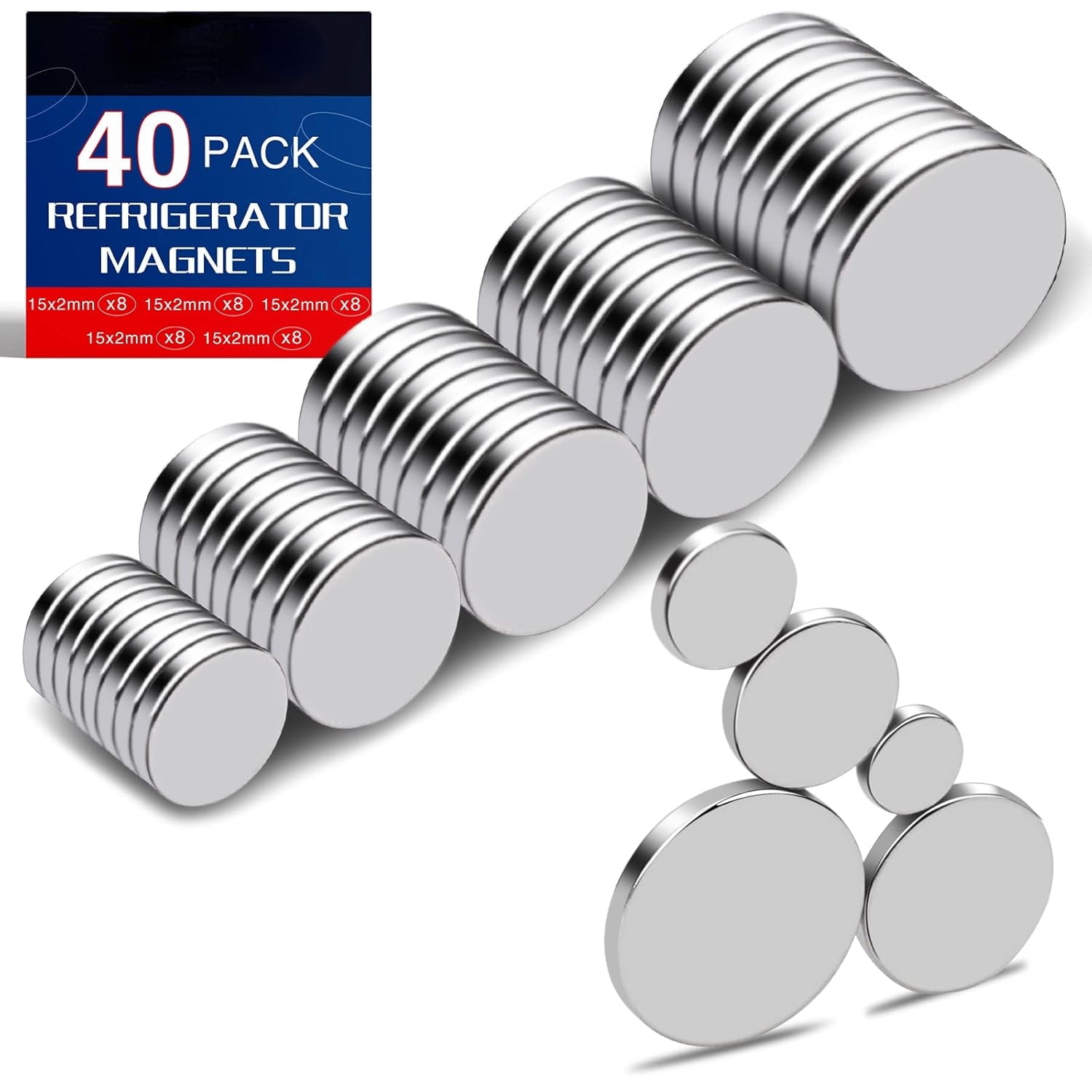 AllWays Plaza Fridge Magnets, Refrigerator Magnet, Small Strong Magnets, Neodymium Magnet for Crafts, DIY, Fridge, Miniatures, Whiteboard, Office, Kitchen, Dry Erase Board - 80 PCS