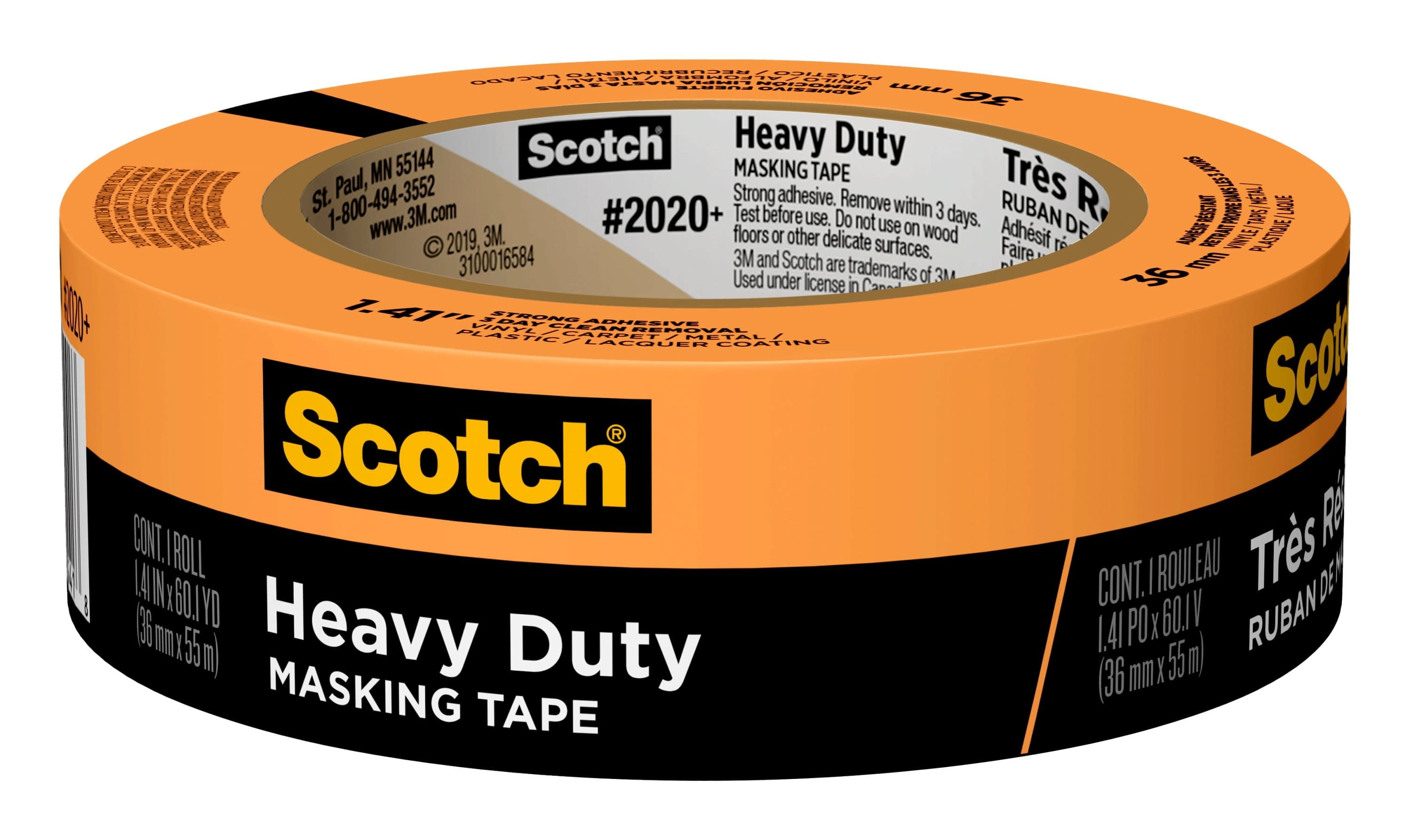 3M 2020 1-1/2" Scotch General Purpose Masking Tape High Adhesion 3 Day Removal 