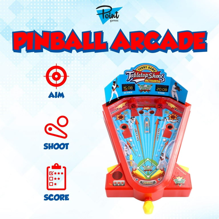sidde Bi forskel Point Games Pinball Arcade - Miniature Tabletop Baseball Board for Kids -  Self-Contained & Safe Arcade Toy - Small Baseball Table Game- Pinball  Machine for Kids - Walmart.com