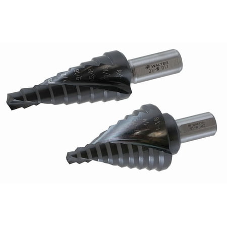 Walter 01W111 1/4 -3/4 Spiral Multi-Step Drill Bit 2-3/4 Length 3/8 Shank