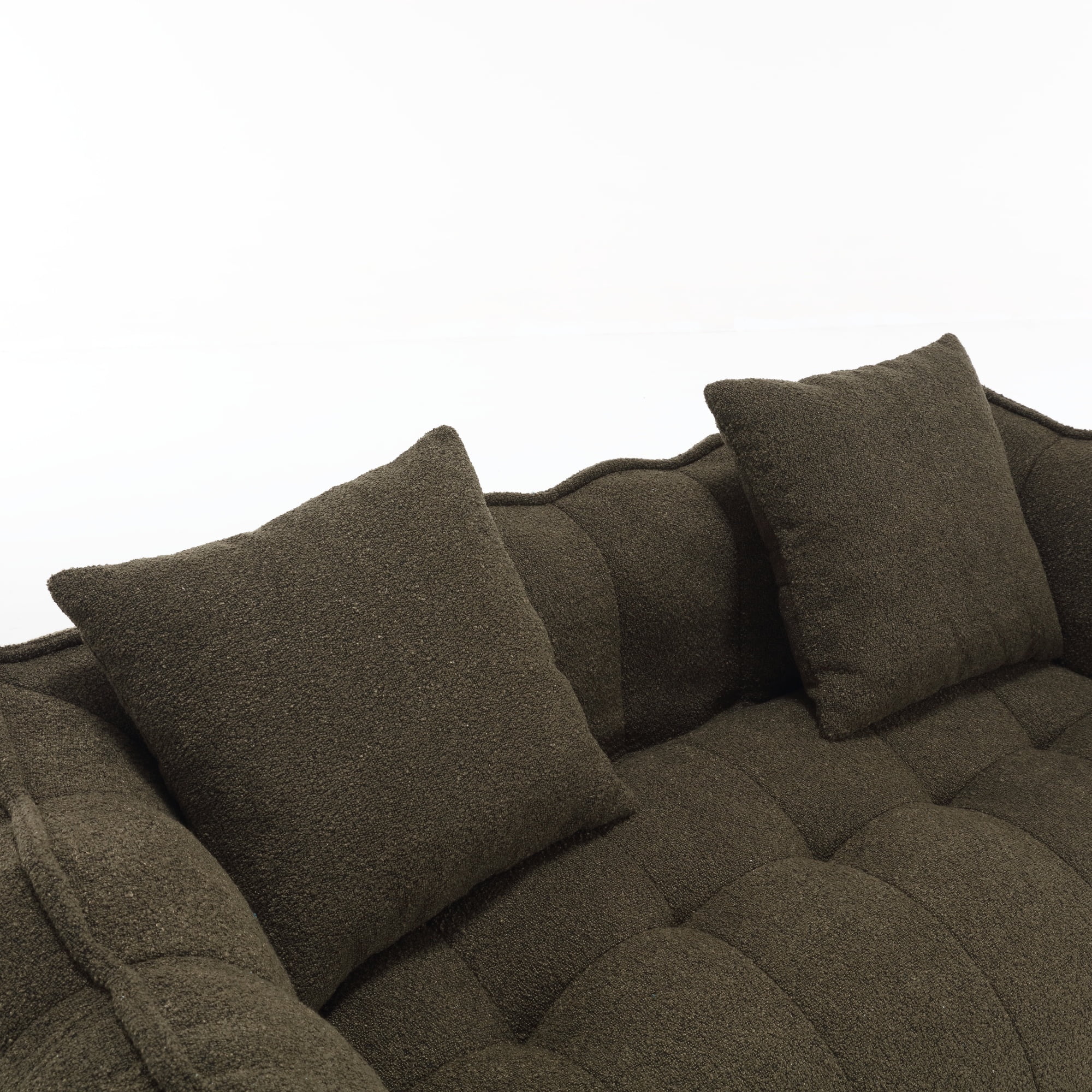 PORKISS Oversized Bean Bag Chair with 2 Pillows, Giant Large Loveseat Bean Bag Chair Couch for Adults Teens, Chenille Fabric Sofa, Olive Green