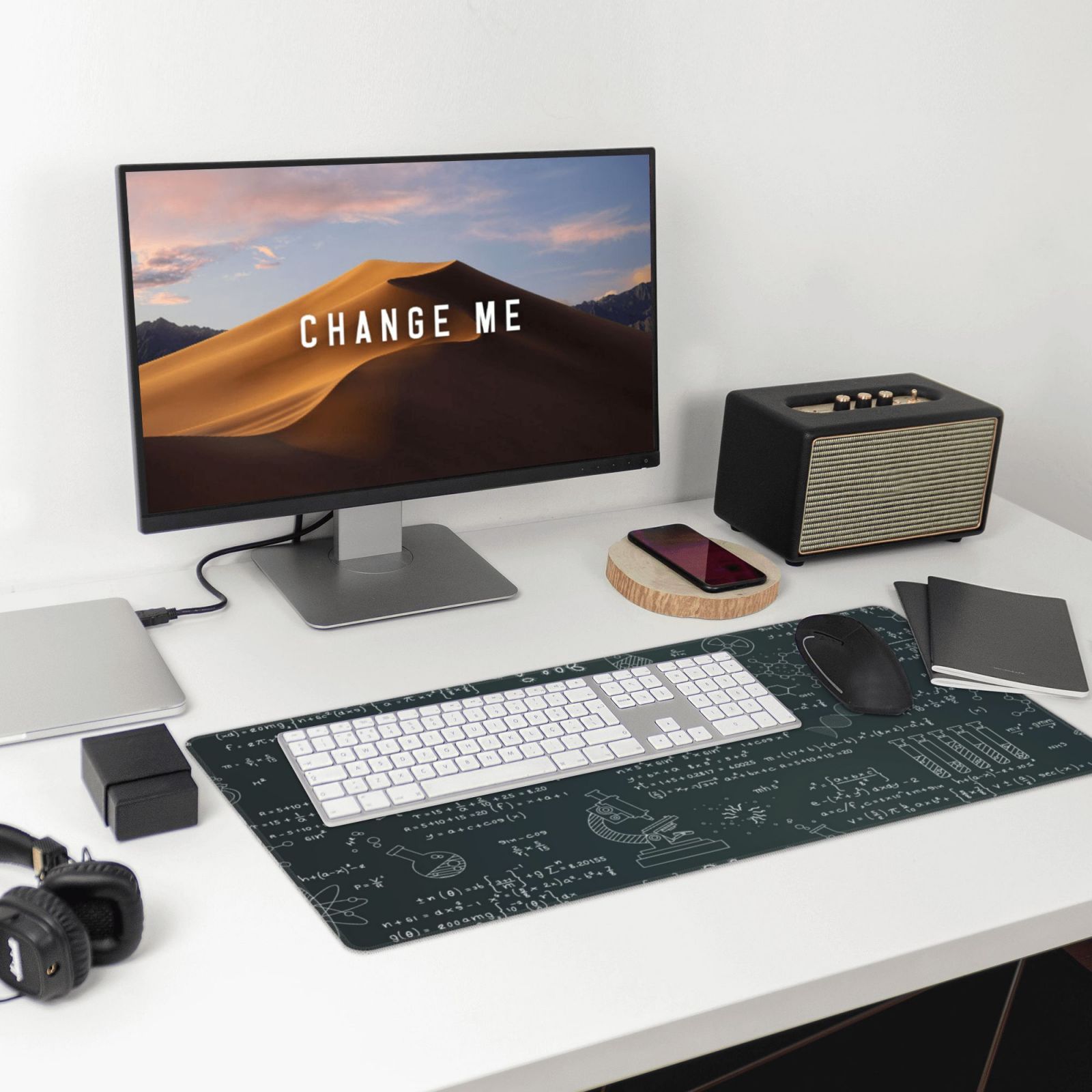 Rateoe Chemical Print Mouse Pad - Extended Large Gaming Mousepad,Non-Slip Stitched Edge,16x29.5 Inch