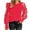 Red, variant on YUGYXL Women Long Sleeve Shirt Elegant Sheer Mesh Blouse Shirred Slim Fit Fall Tops Holiday Pullover Pink XL