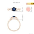 thumbnail image 5 of ANGARA Natural 1 ct Blue Sapphire Crossover Engagement Ring with Leaf Motifs in 14K Rose Gold for Women (Size-6mm) | September Birthstone, Anniversary, Jewelry Gift for Women | Natural Sapphire Ring, 5 of 10