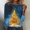 thumbnail image 2 of SELONE Funny Christmas Shirts for Women Plus Size Printed Crewneck Pullover Long Sleeved Casual Tops Red XL, 2 of 4