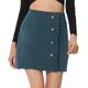 thumbnail image 1 of Falda cruzada Allegra K de pana vintage cintura alta Azul Polvoriento Talla S para mujer, 1 of 6