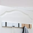 thumbnail image 4 of Perchero de madera blanco con gancho para armario, perchero de pared, toallero Naturaleza 5 ganchos, 4 of 9