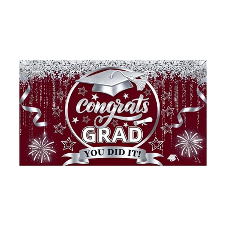 13x6ft Congrats Grad Backdrop 2025 Class of 2025 Congratulations Graduation Party Decorations Photography Background for Grad Celebration Prom Party Photoshoot Supplies