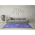 thumbnail image 3 of Ahgly Company Machine Washable Indoor Square Persian Blue Traditional Area Rugs, 5' Square, 3 of 4
