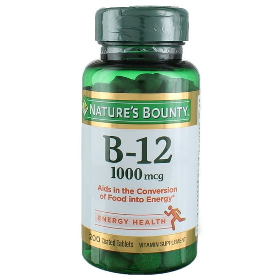 Nature's Bounty Vitamin B-12 1000 mcg Coated Tablets 200 ea (Pack of 4)