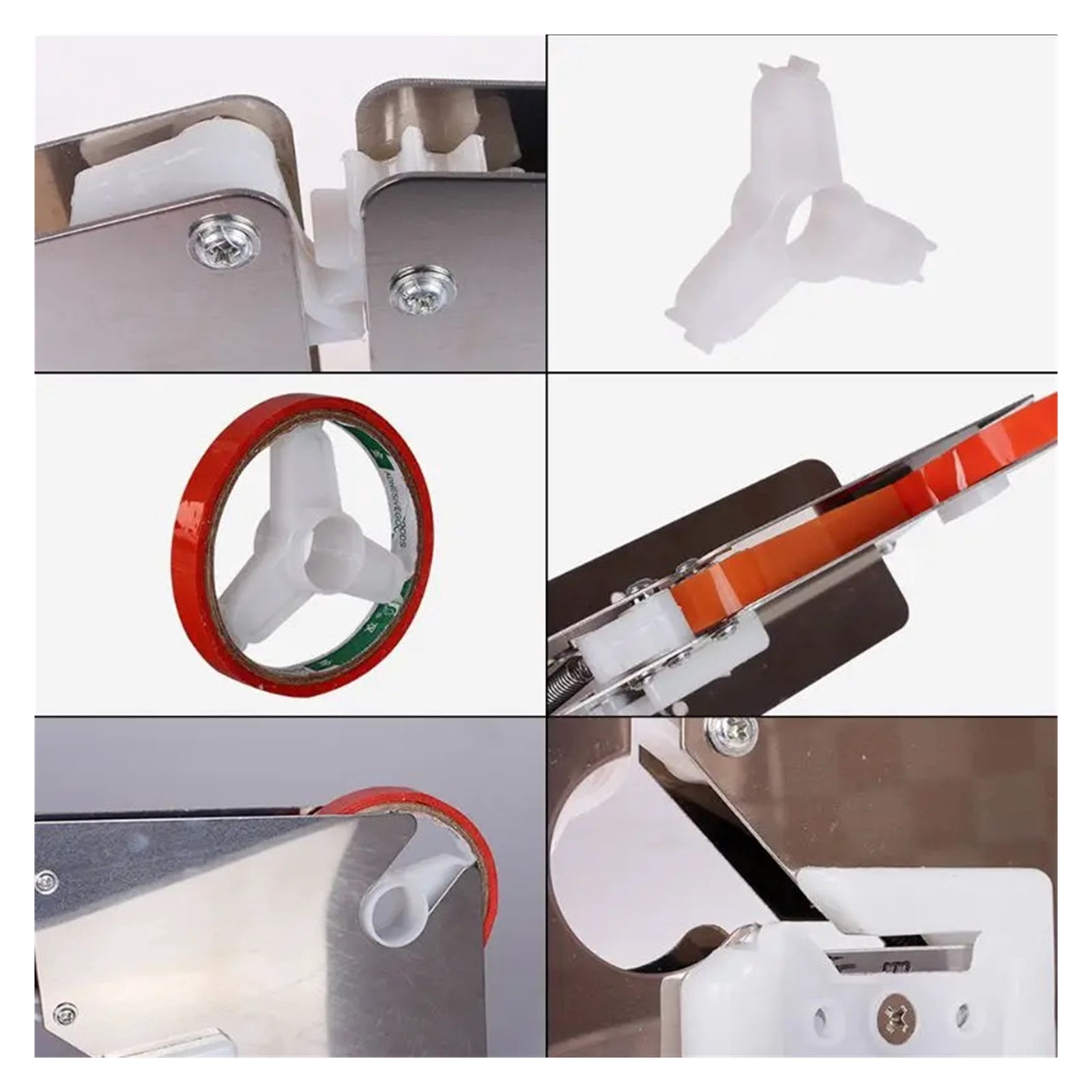 Stainless Steel Supermarket Bag Sealing Machine, Food Packaging Fruit Shop Packer Portable Tape Cutter Dispenser